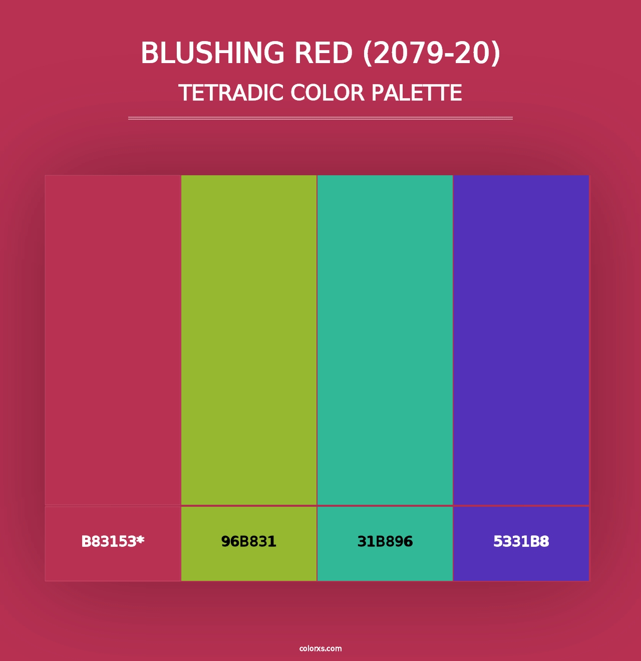 Blushing Red (2079-20) - Tetradic Color Palette