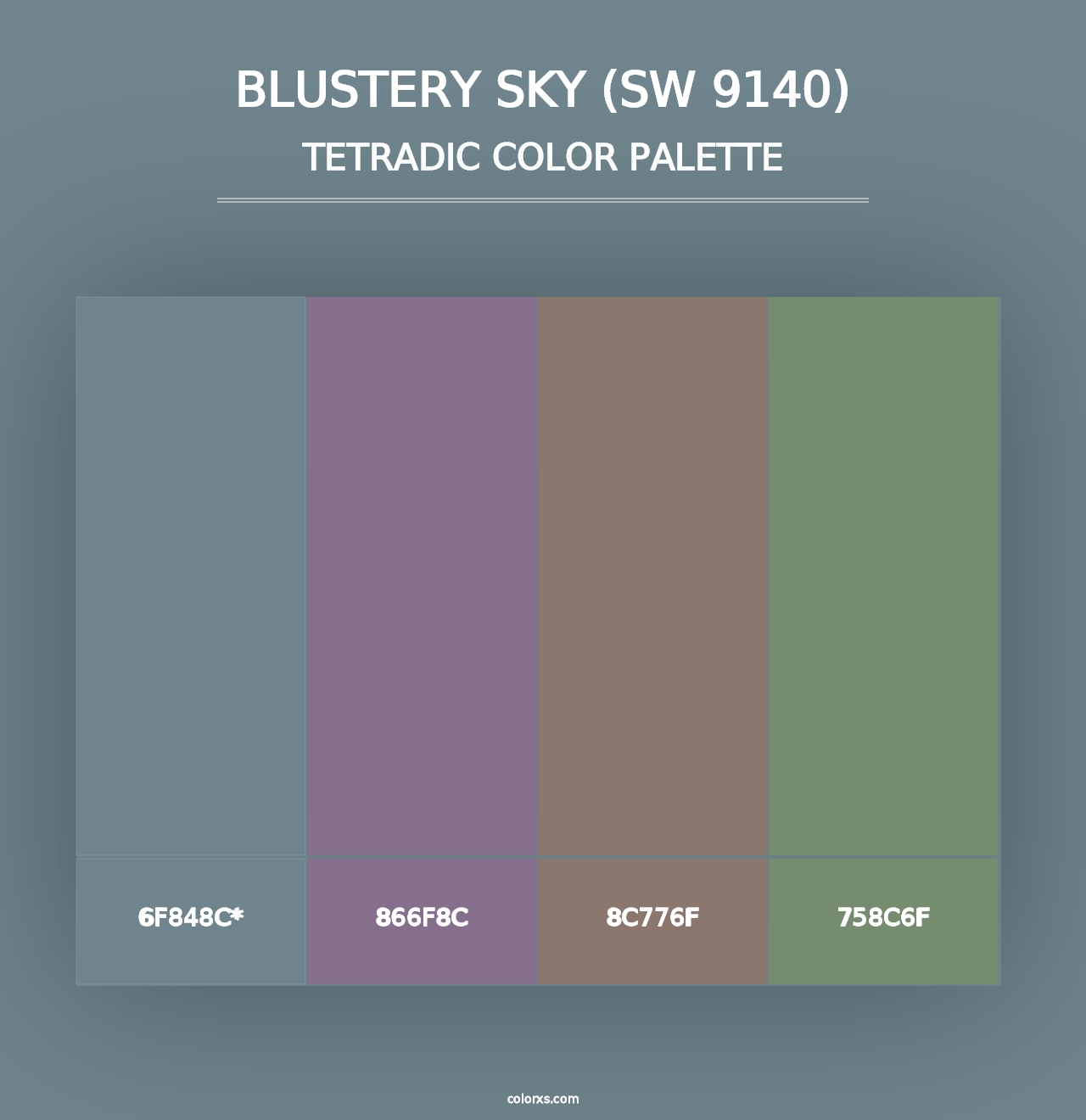 Blustery Sky (SW 9140) - Tetradic Color Palette