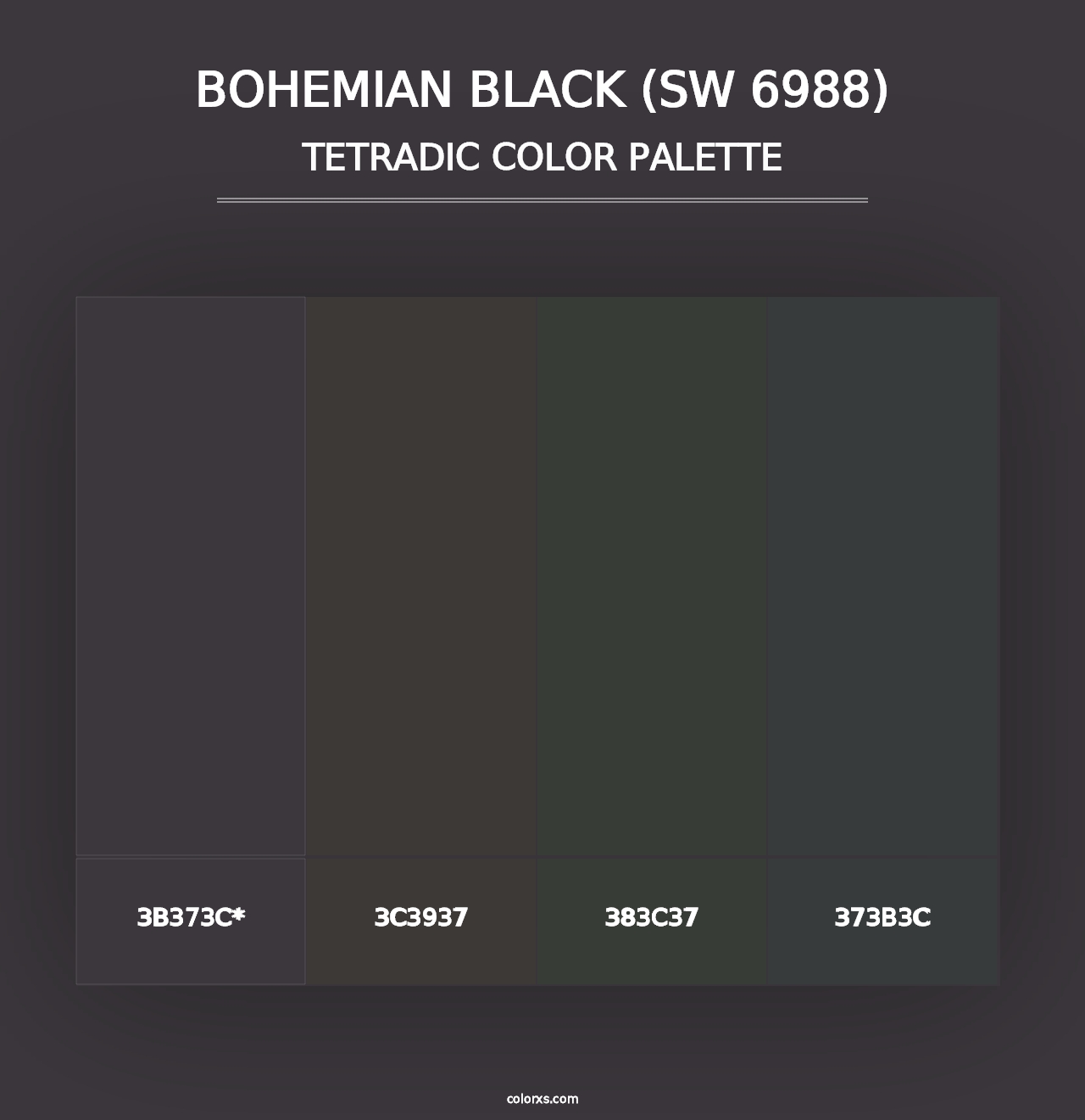 Bohemian Black (SW 6988) - Tetradic Color Palette