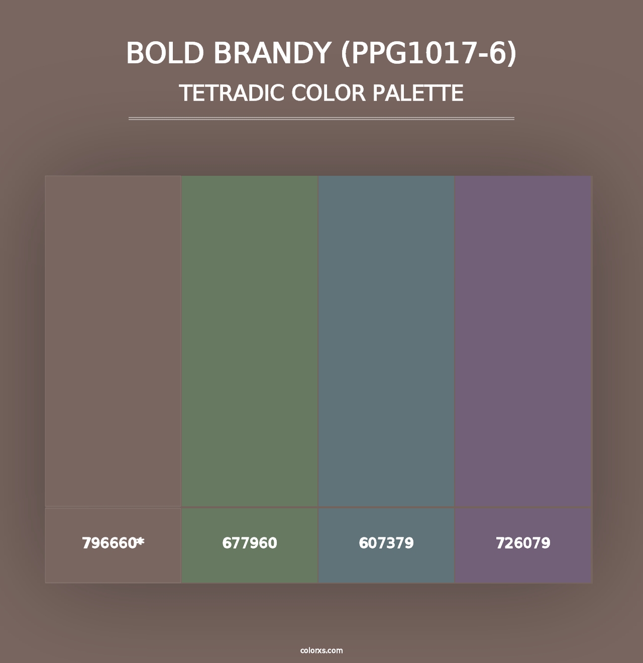 Bold Brandy (PPG1017-6) - Tetradic Color Palette