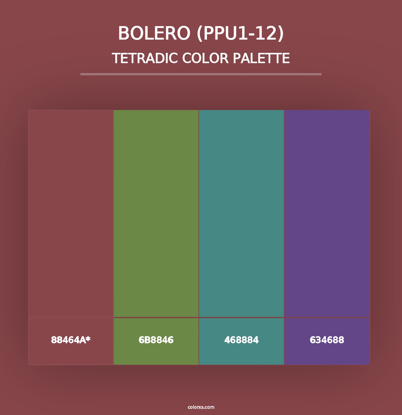 Bolero (PPU1-12) - Tetradic Color Palette