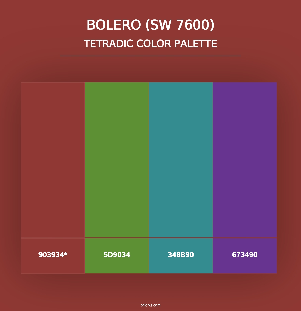 Bolero (SW 7600) - Tetradic Color Palette