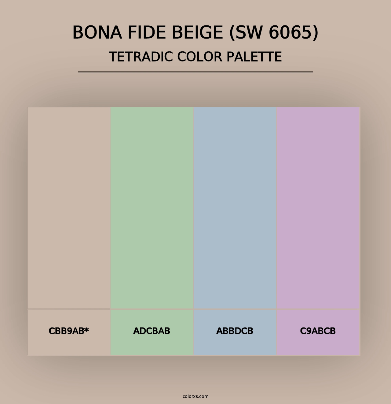 Bona Fide Beige (SW 6065) - Tetradic Color Palette