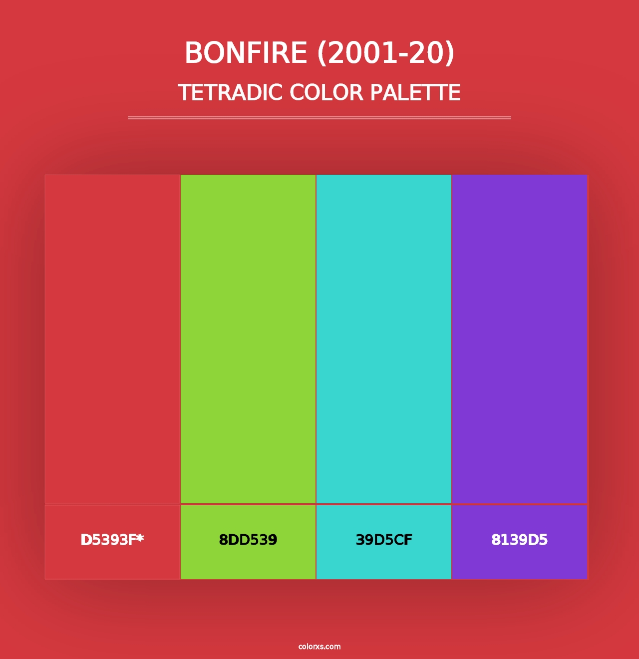 Bonfire (2001-20) - Tetradic Color Palette