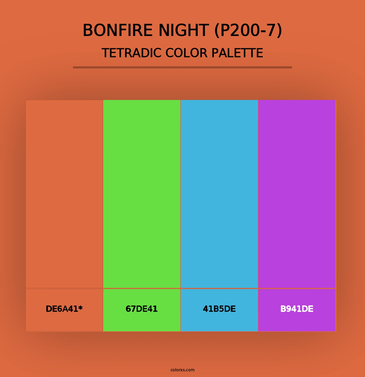 Bonfire Night (P200-7) - Tetradic Color Palette