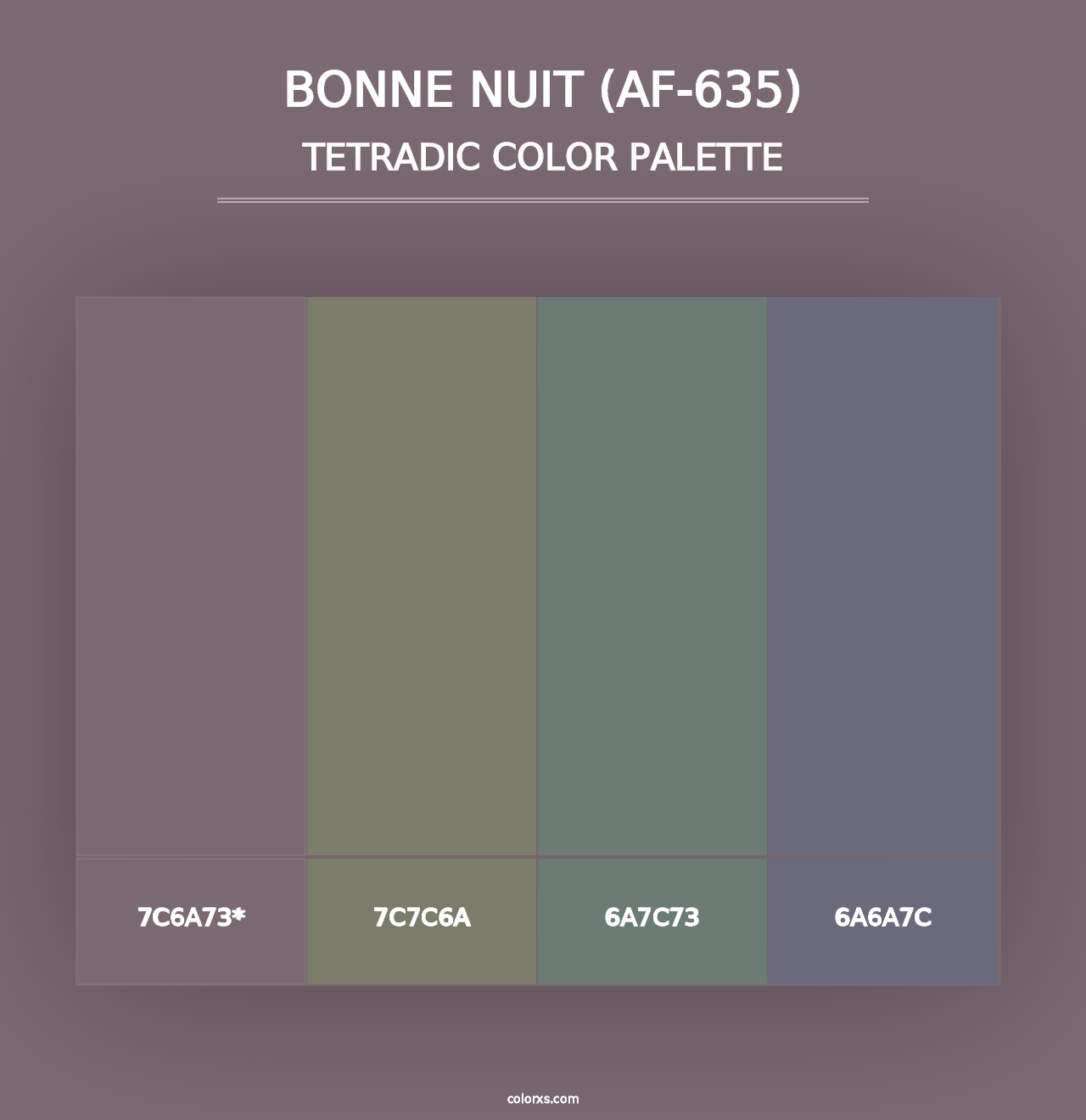 Bonne Nuit (AF-635) - Tetradic Color Palette