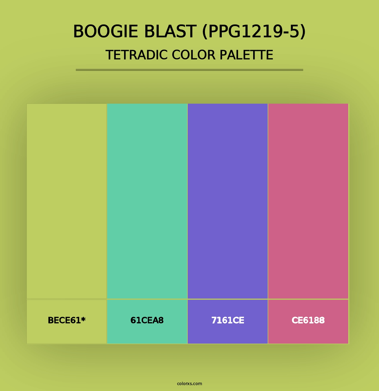 Boogie Blast (PPG1219-5) - Tetradic Color Palette