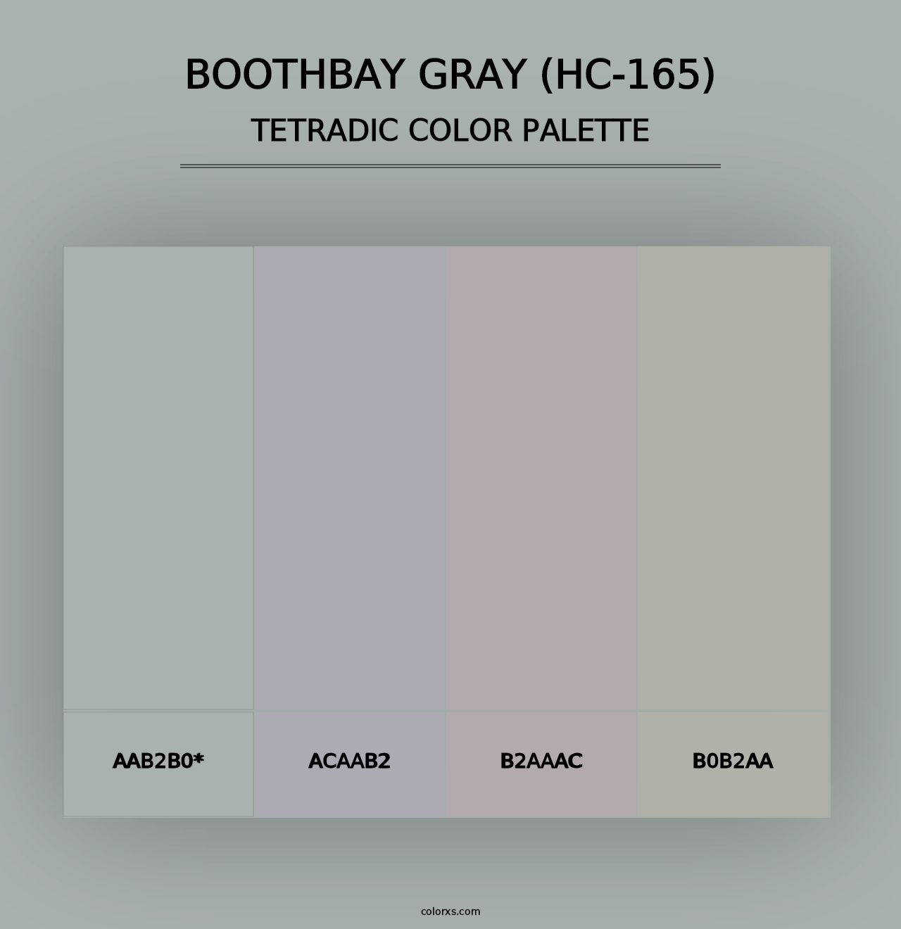 Boothbay Gray (HC-165) - Tetradic Color Palette