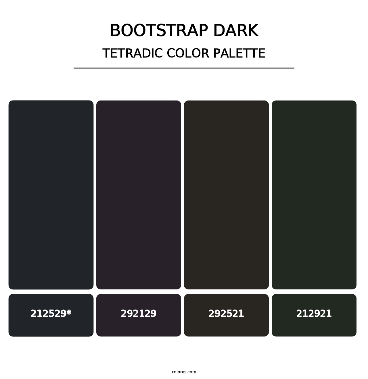 Bootstrap Dark - Tetradic Color Palette