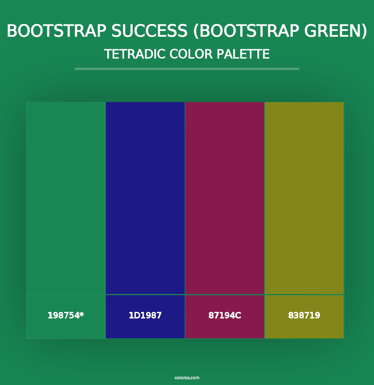 Bootstrap Success (Bootstrap Green) - Tetradic Color Palette