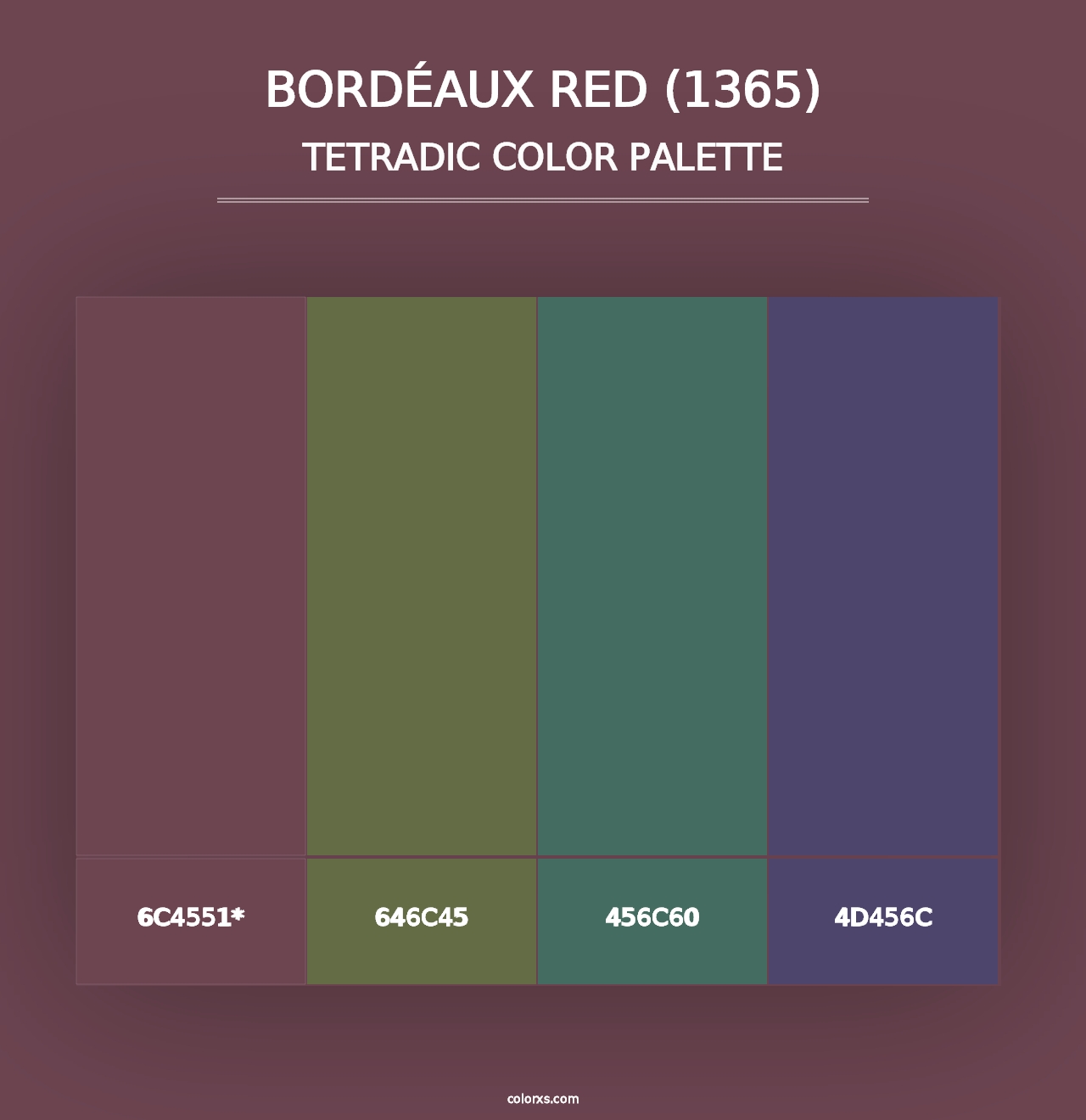 Bordéaux Red (1365) - Tetradic Color Palette