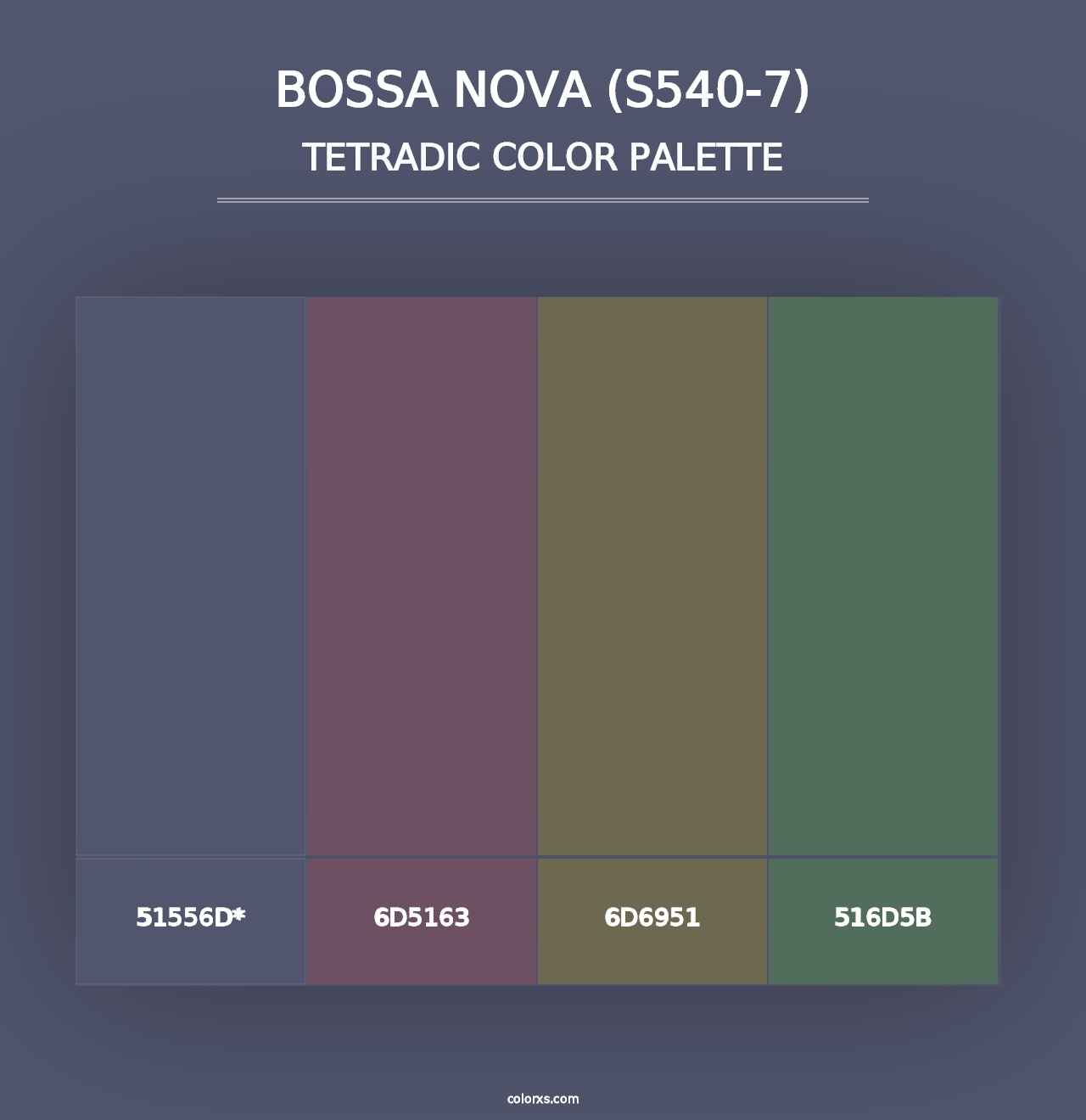 Bossa Nova (S540-7) - Tetradic Color Palette