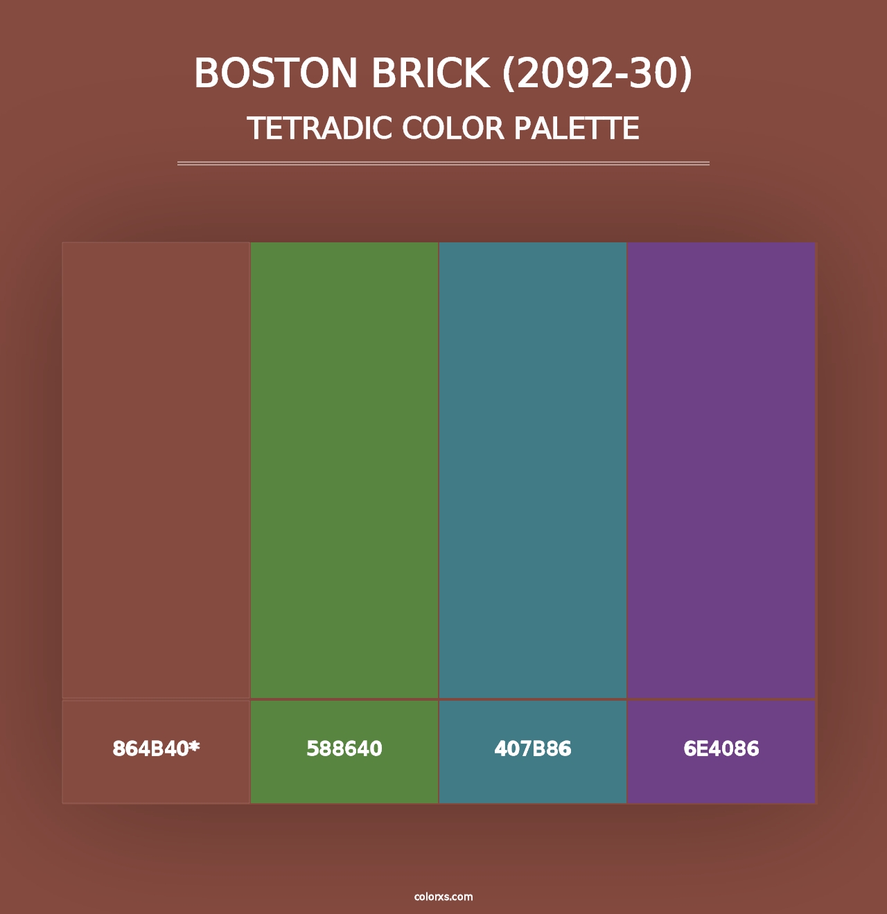 Boston Brick (2092-30) - Tetradic Color Palette