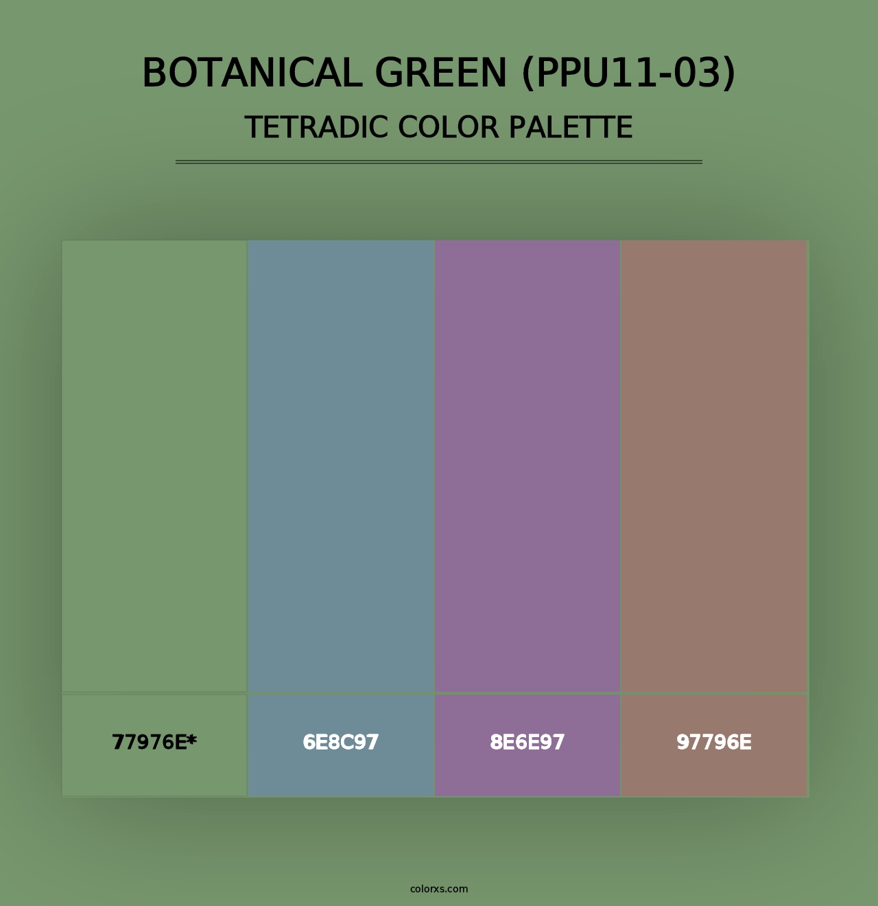 Botanical Green (PPU11-03) - Tetradic Color Palette