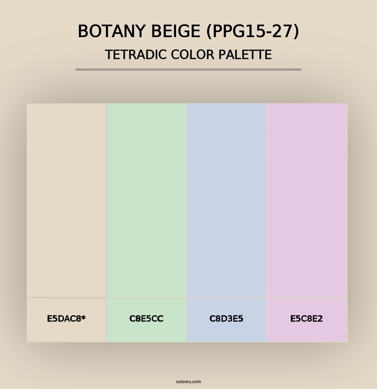 Botany Beige (PPG15-27) - Tetradic Color Palette