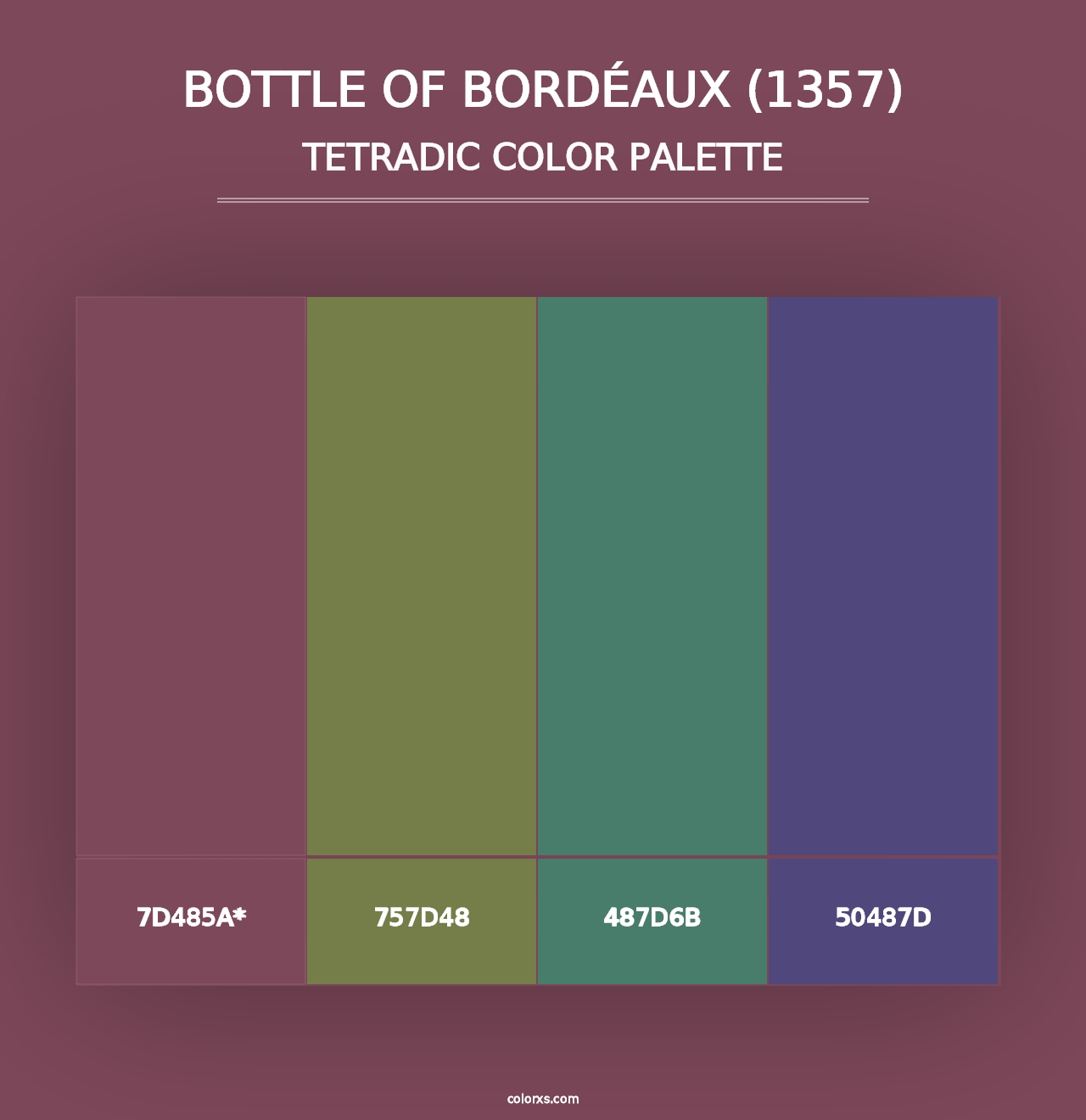 Bottle of Bordéaux (1357) - Tetradic Color Palette