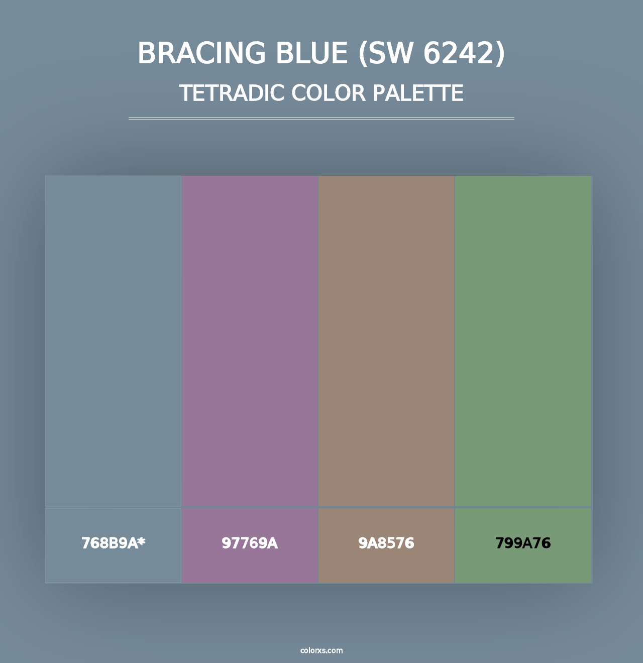 Bracing Blue (SW 6242) - Tetradic Color Palette