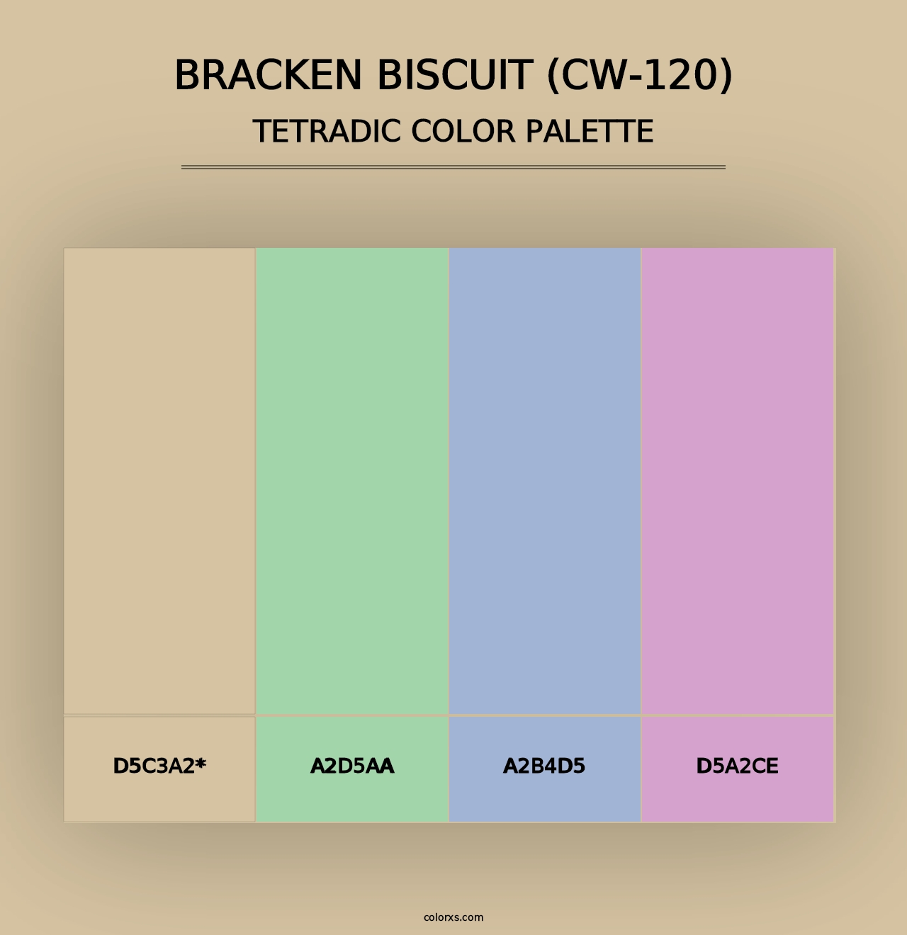 Bracken Biscuit (CW-120) - Tetradic Color Palette