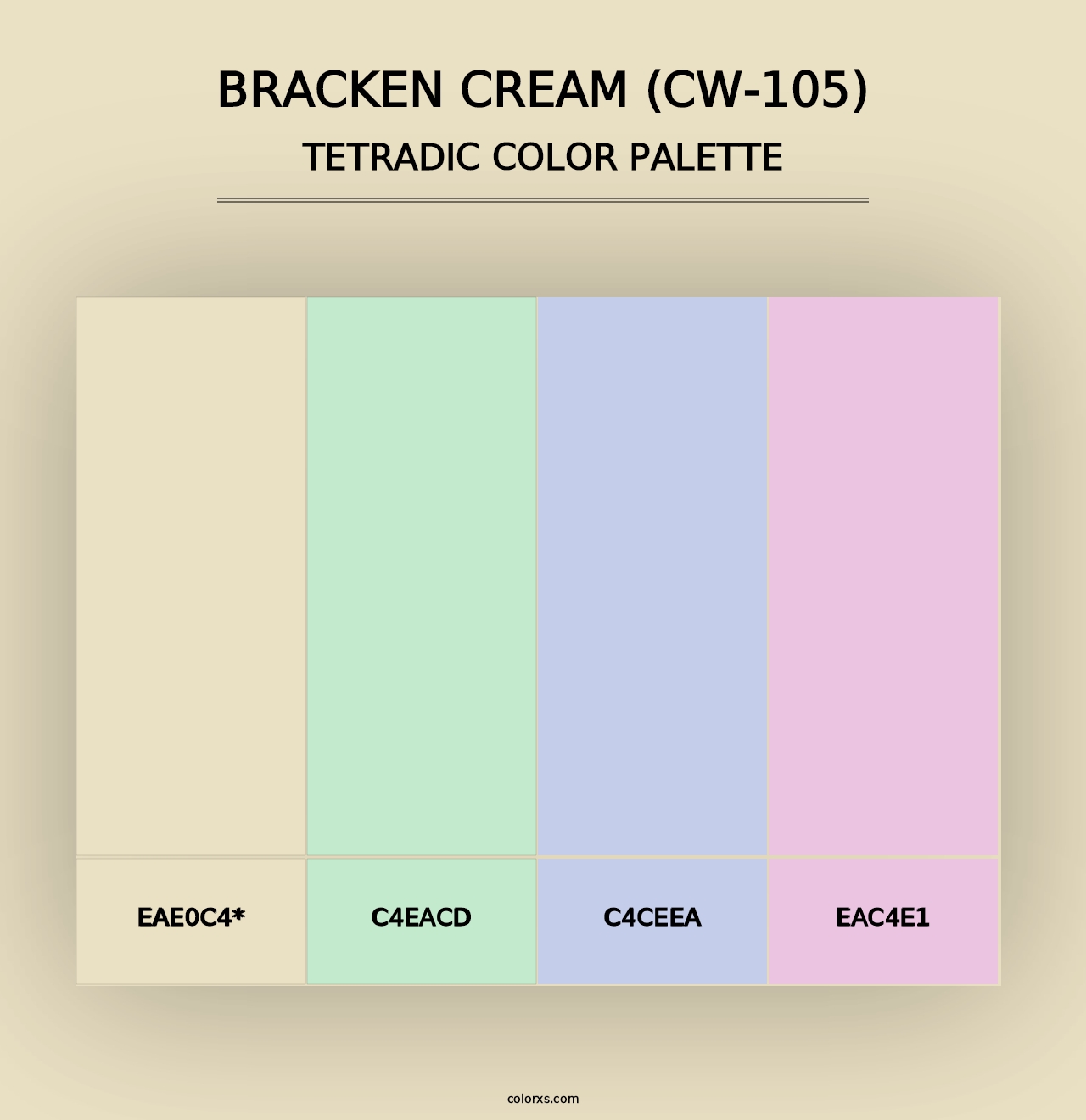 Bracken Cream (CW-105) - Tetradic Color Palette