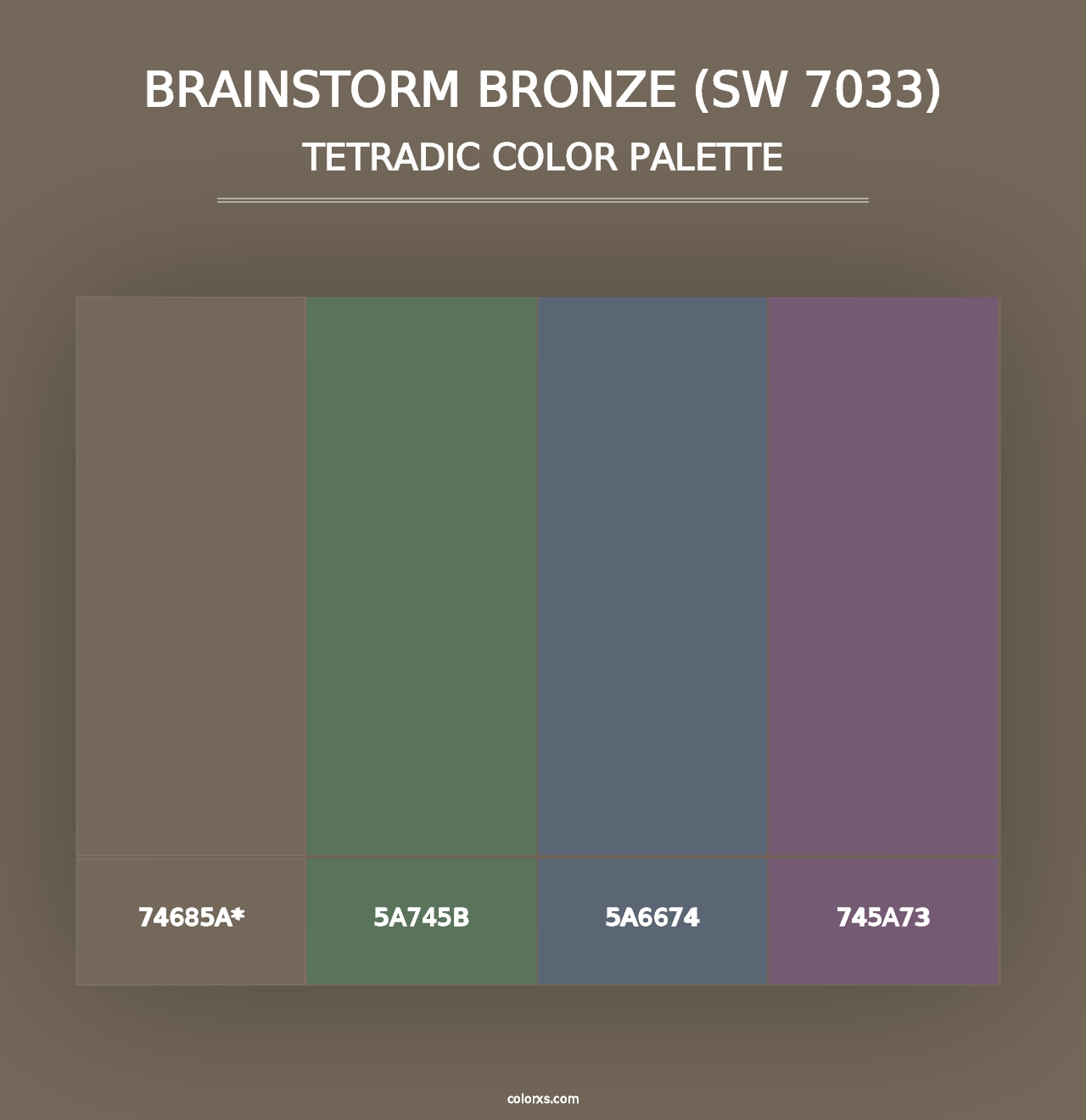 Brainstorm Bronze (SW 7033) - Tetradic Color Palette