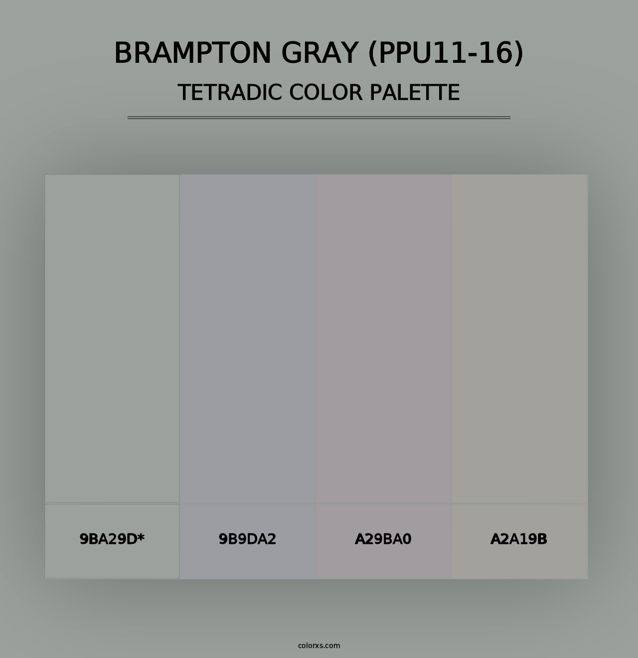 Brampton Gray (PPU11-16) - Tetradic Color Palette