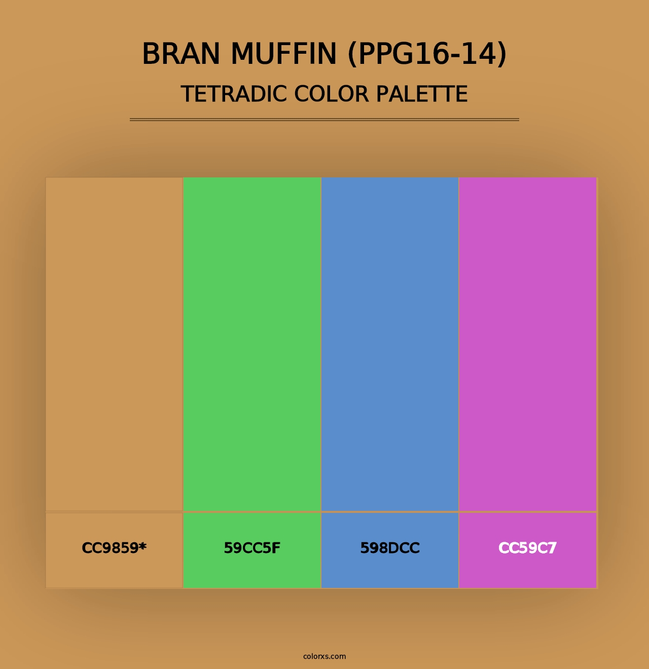 Bran Muffin (PPG16-14) - Tetradic Color Palette