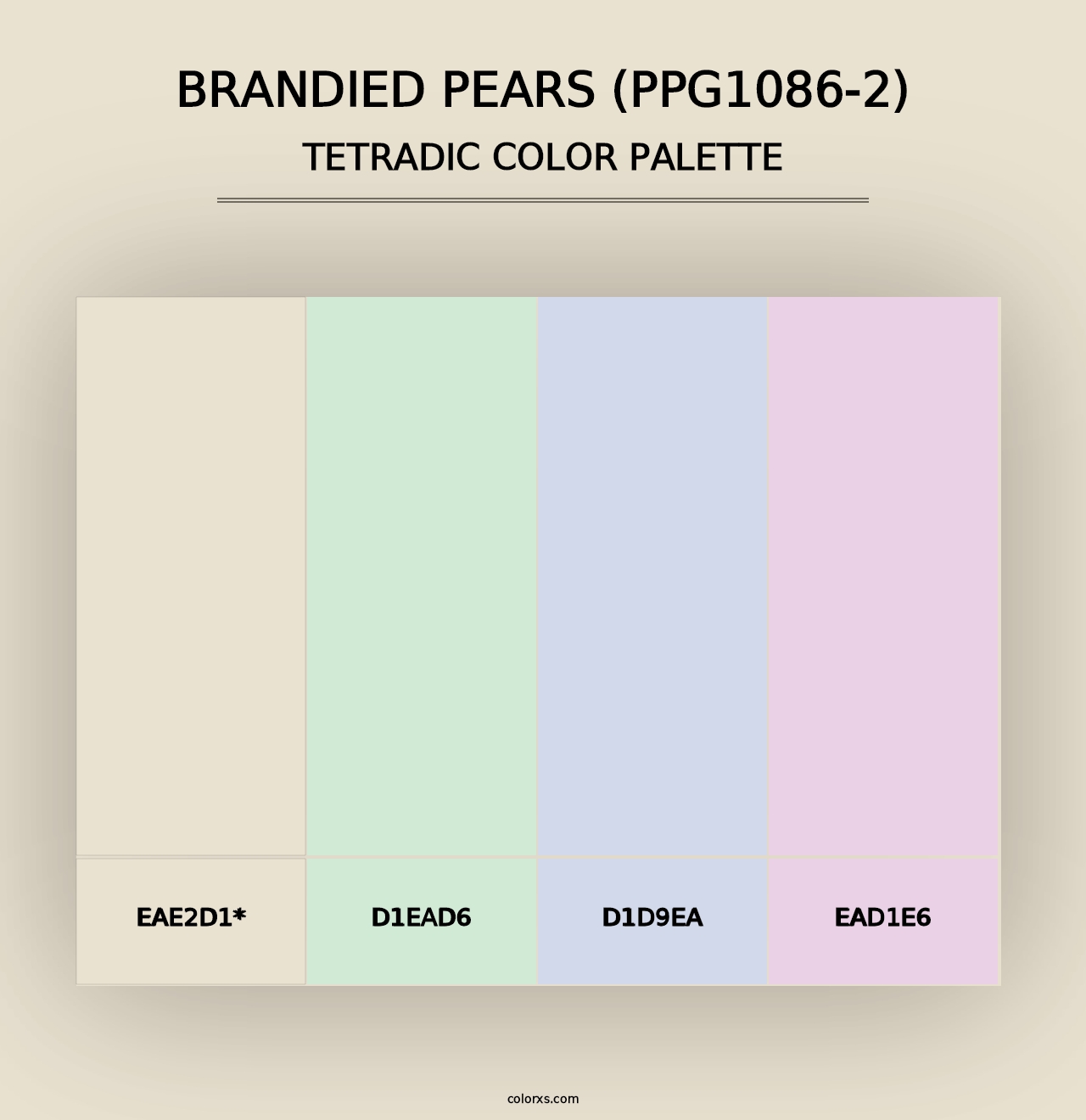 Brandied Pears (PPG1086-2) - Tetradic Color Palette