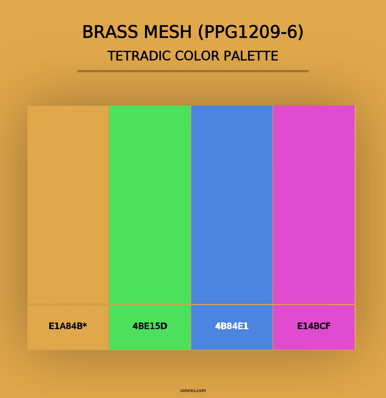 Brass Mesh (PPG1209-6) - Tetradic Color Palette