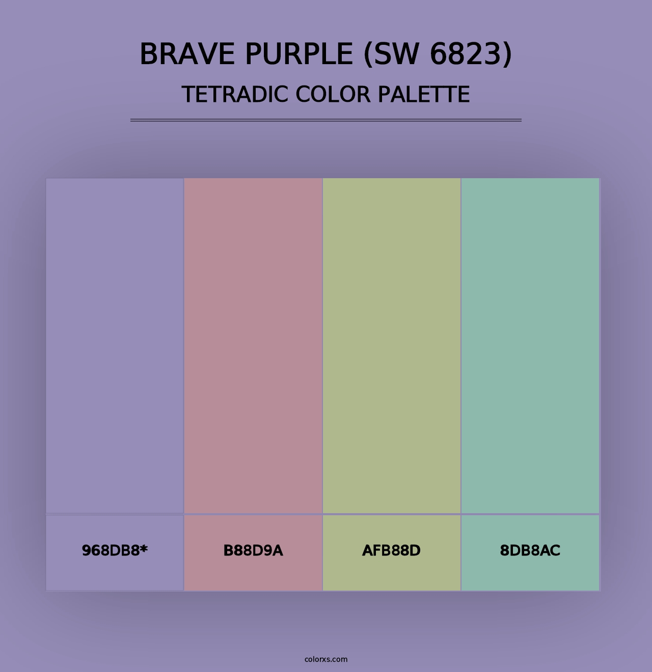 Brave Purple (SW 6823) - Tetradic Color Palette