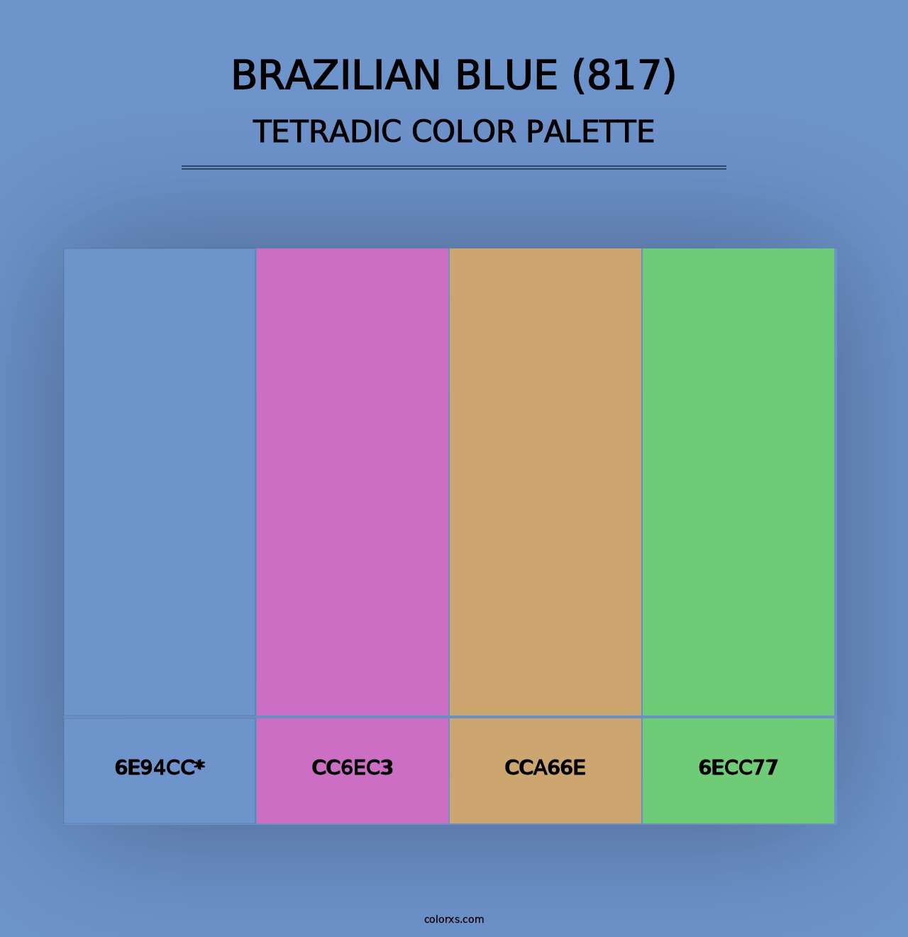 Brazilian Blue (817) - Tetradic Color Palette