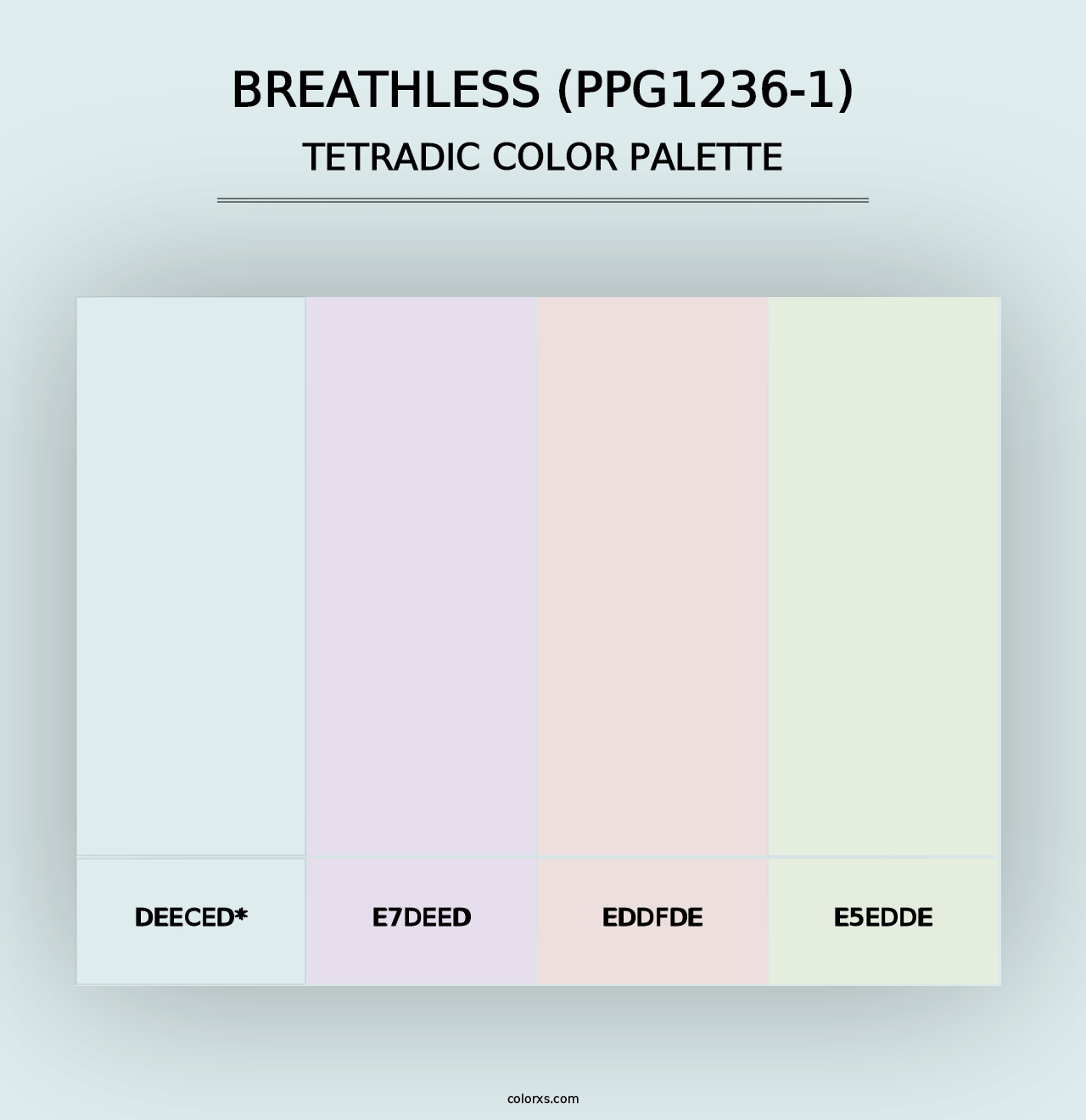 Breathless (PPG1236-1) - Tetradic Color Palette