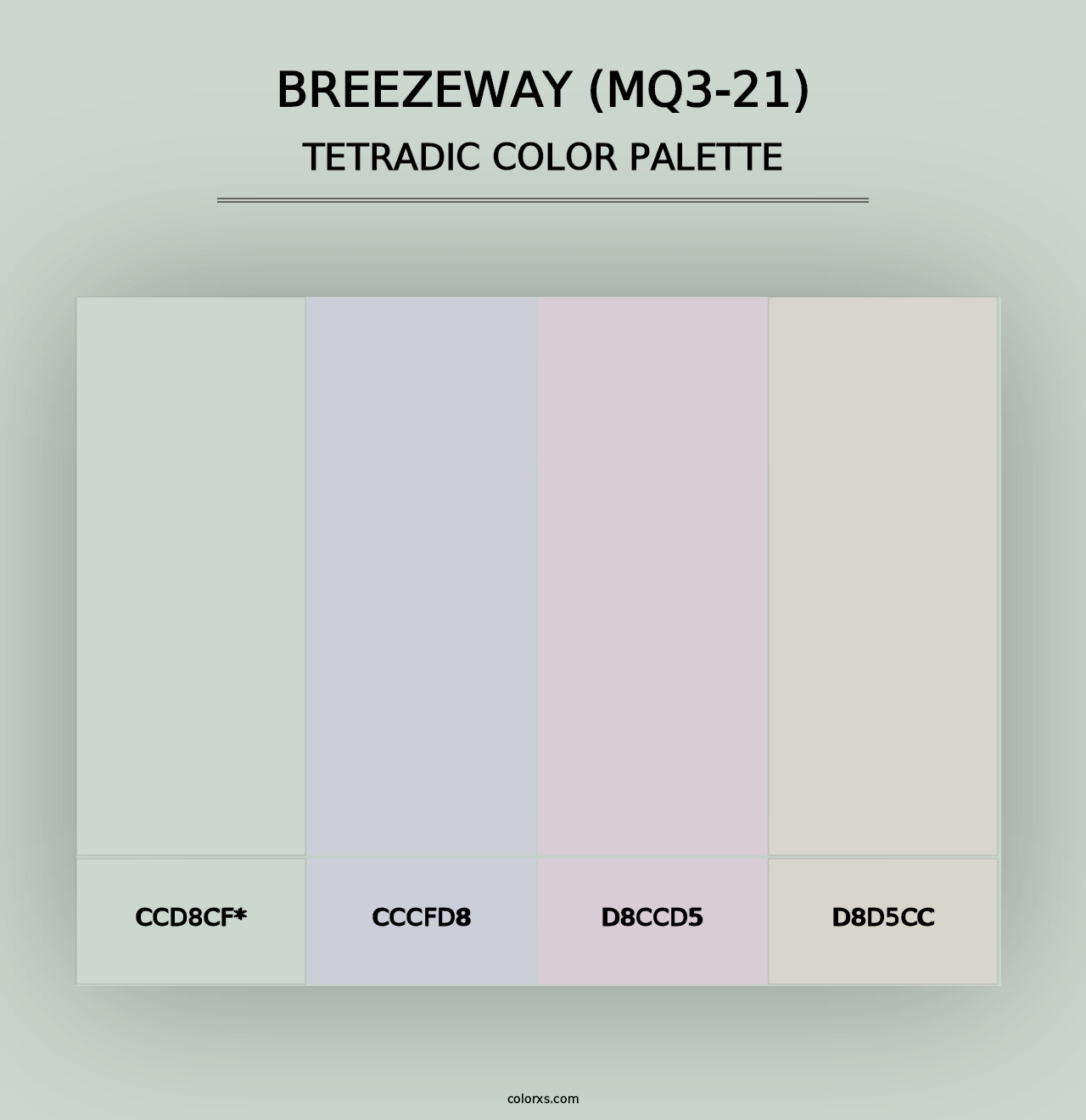 Breezeway (MQ3-21) - Tetradic Color Palette