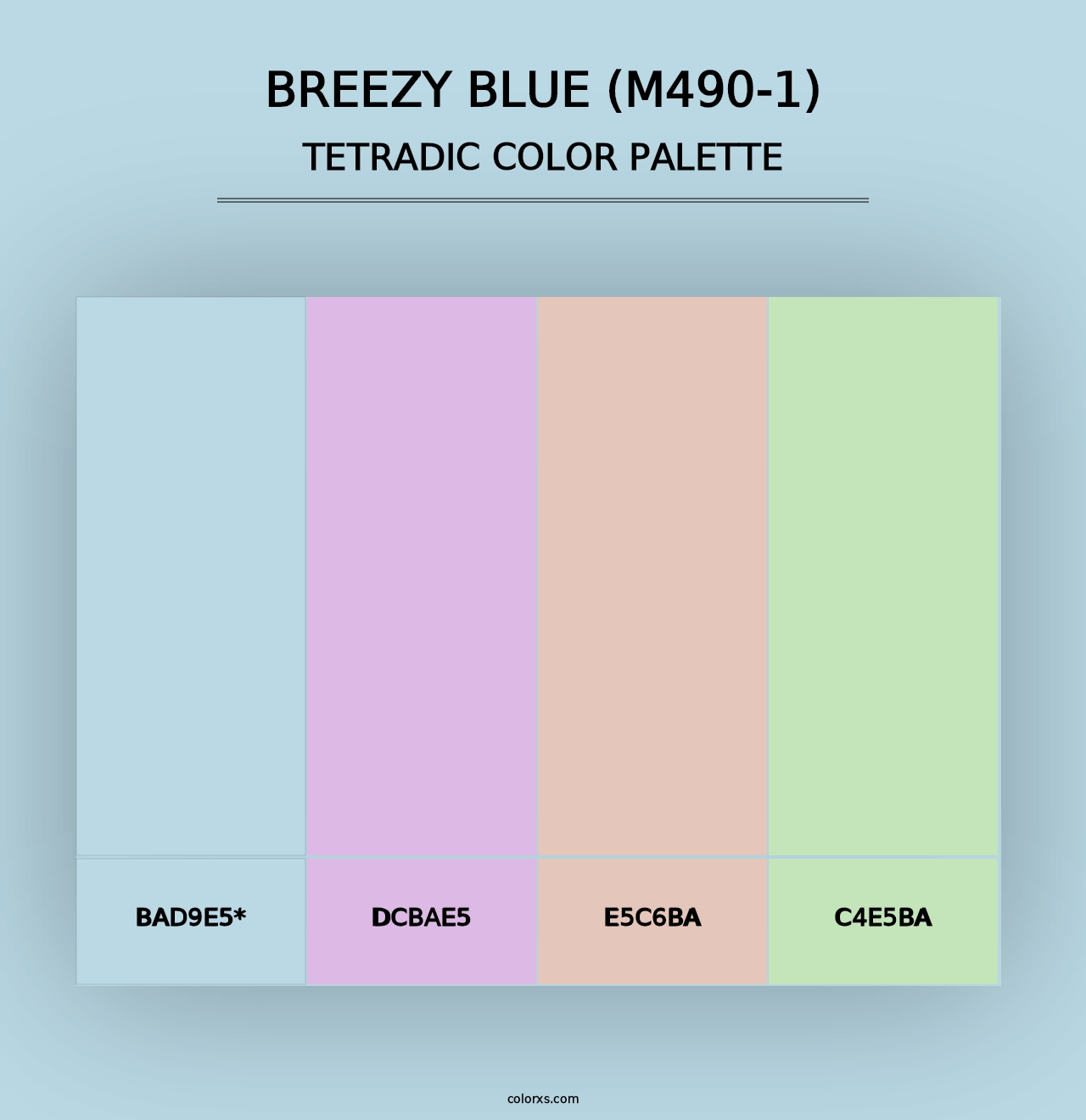 Breezy Blue (M490-1) - Tetradic Color Palette