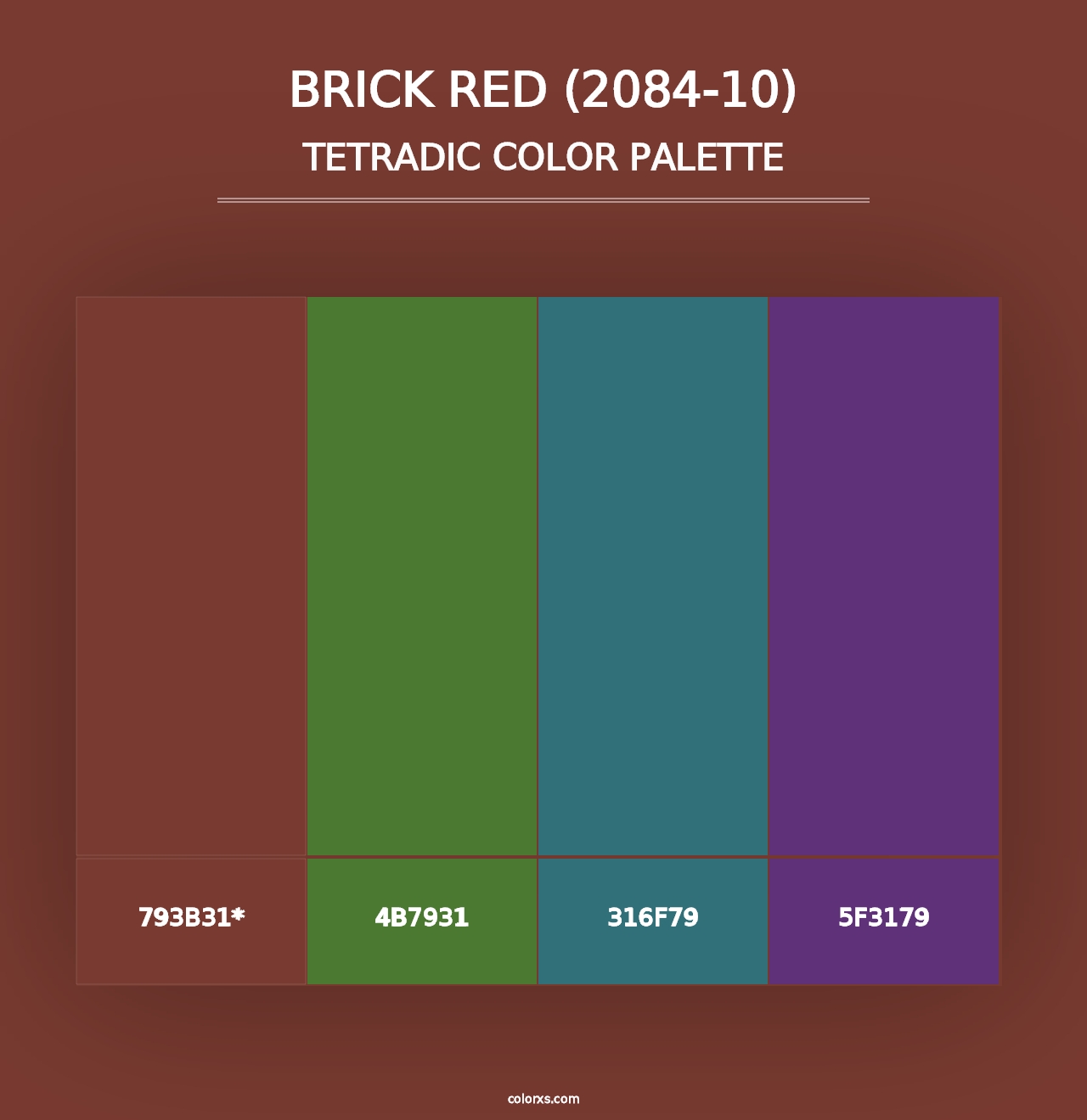 Brick Red (2084-10) - Tetradic Color Palette