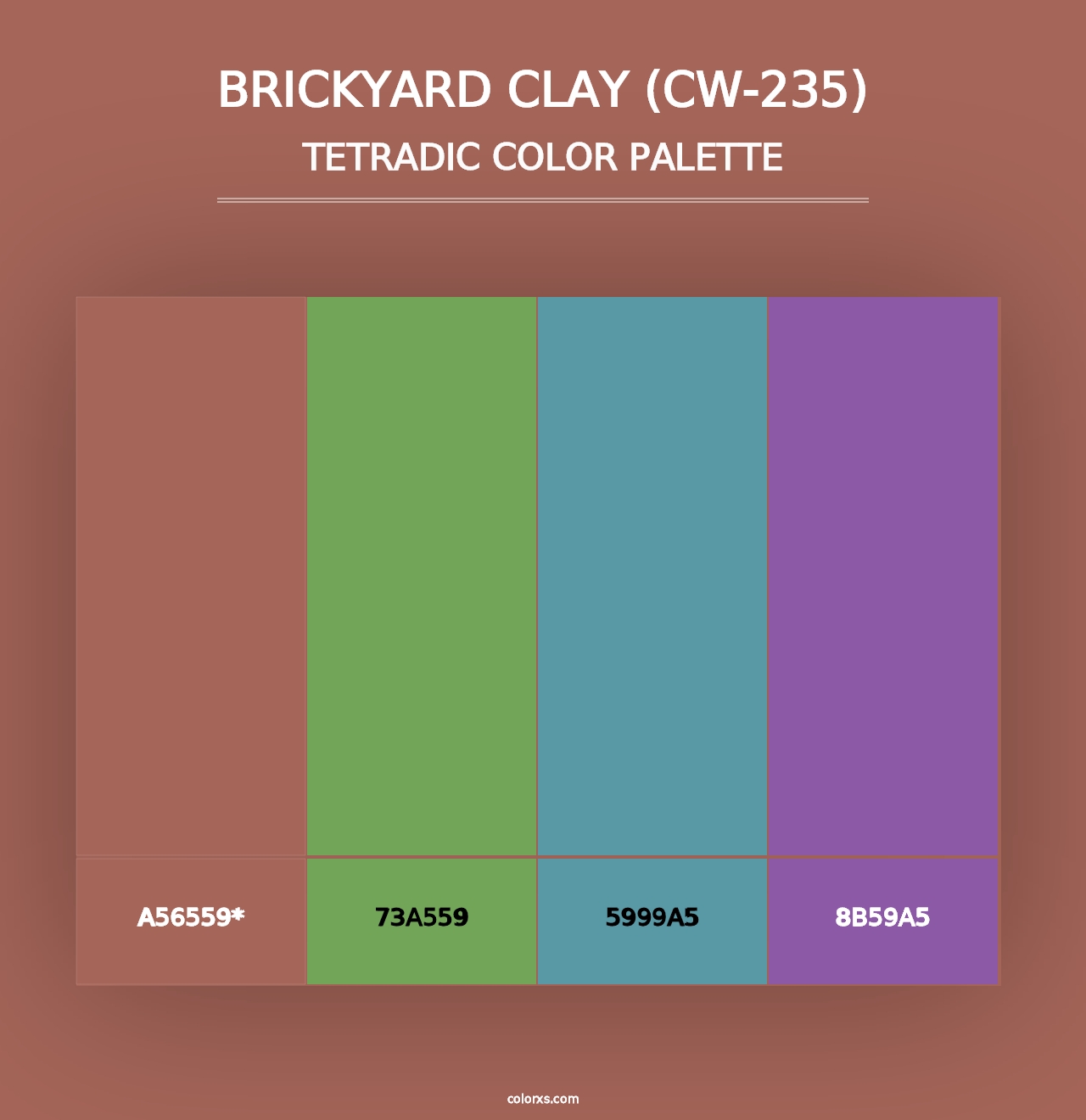 Brickyard Clay (CW-235) - Tetradic Color Palette