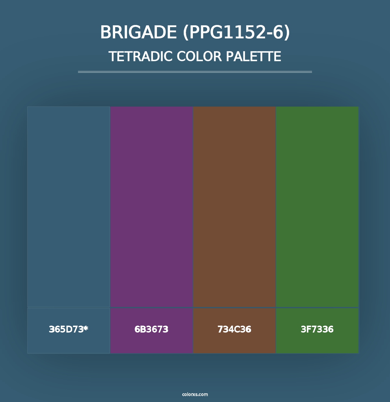 Brigade (PPG1152-6) - Tetradic Color Palette