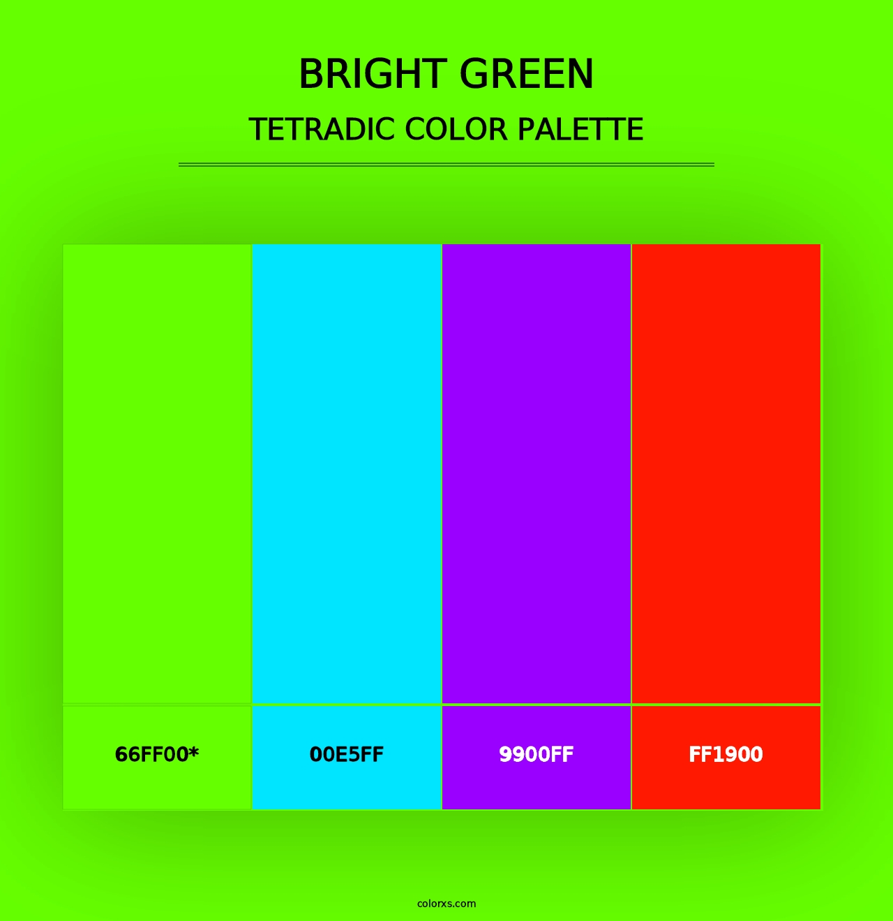 Bright Green - Tetradic Color Palette