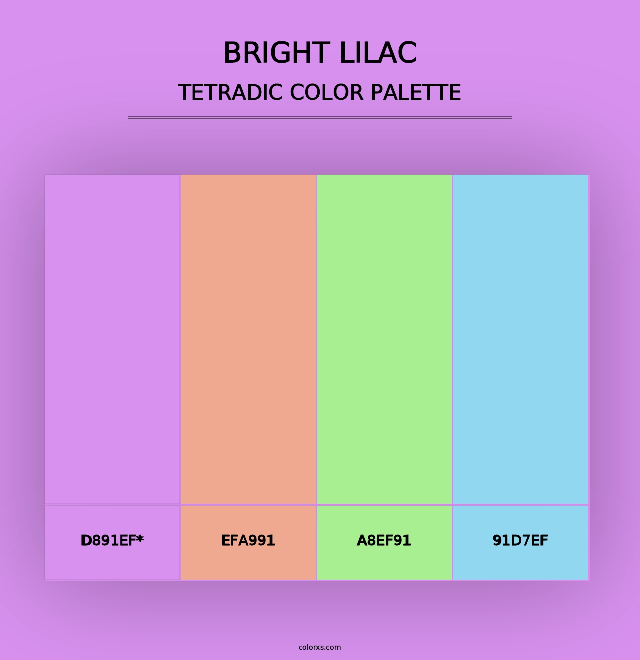 Bright Lilac - Tetradic Color Palette