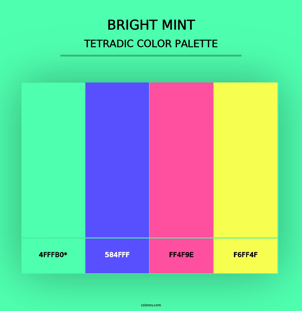 Bright Mint - Tetradic Color Palette