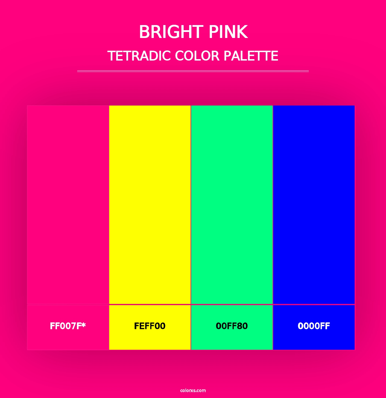 Bright Pink - Tetradic Color Palette