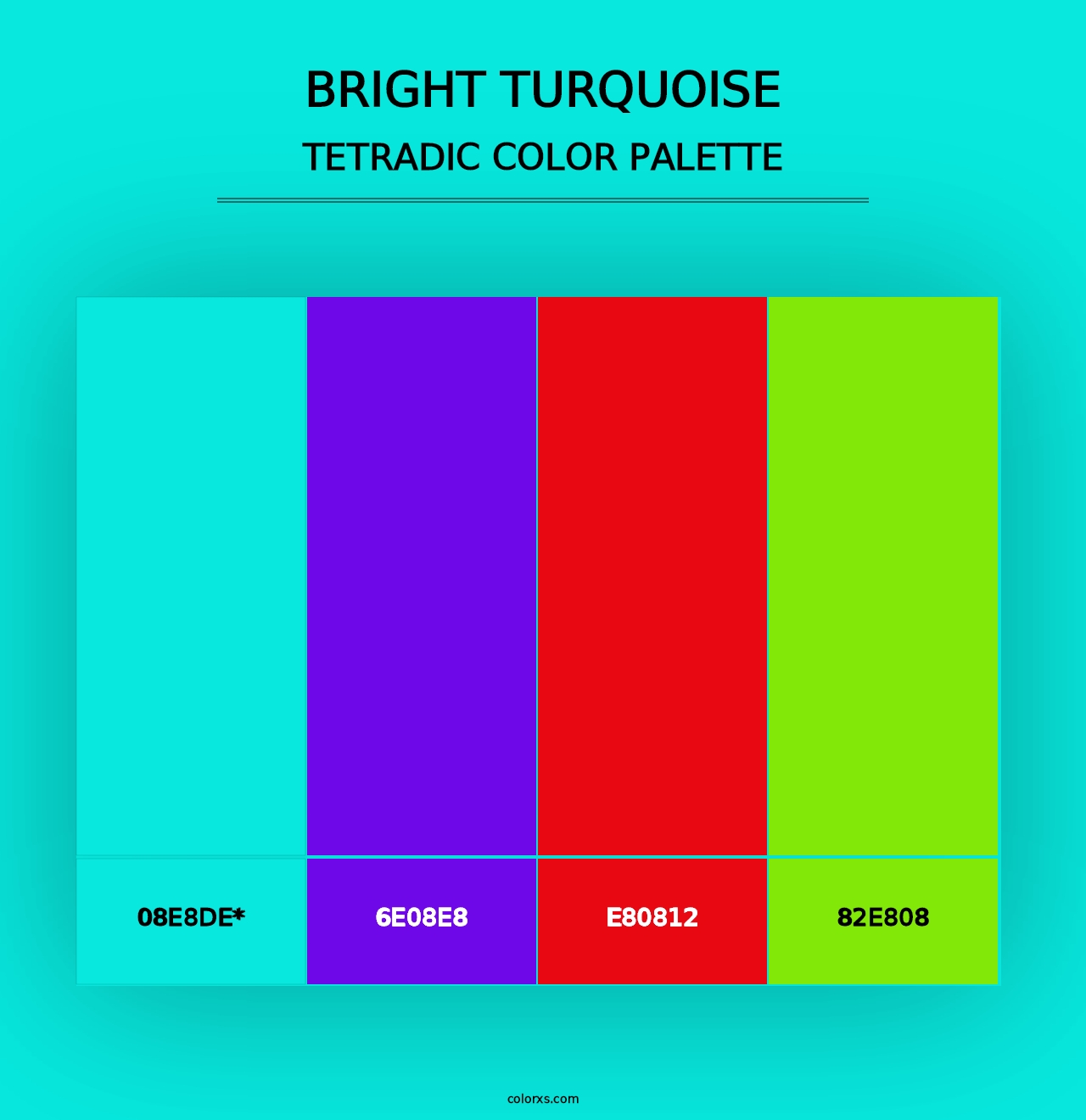 Bright Turquoise - Tetradic Color Palette