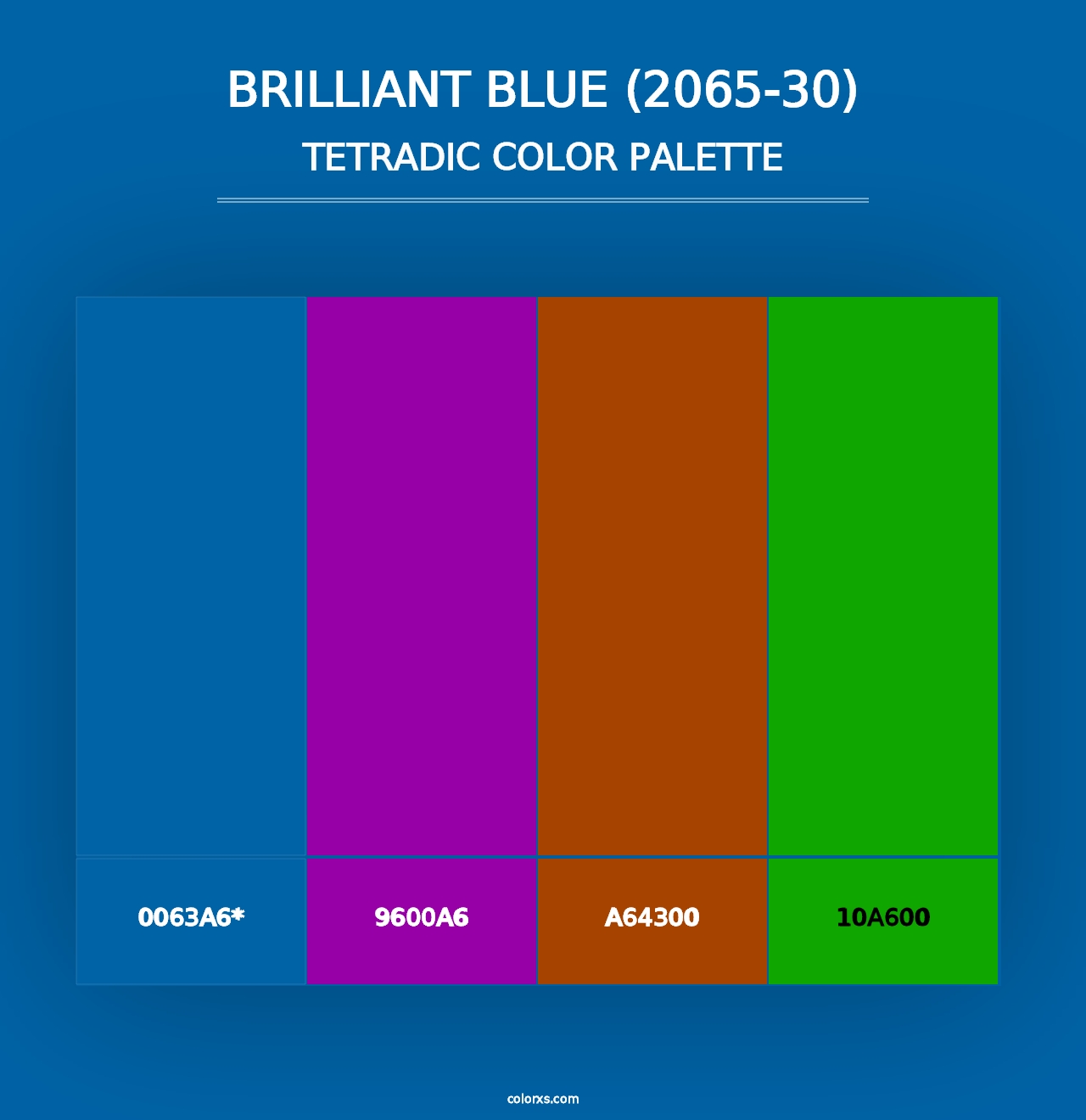 Brilliant Blue (2065-30) - Tetradic Color Palette