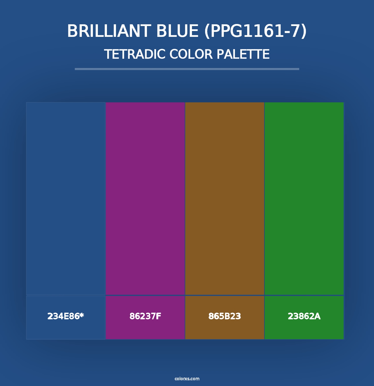 Brilliant Blue (PPG1161-7) - Tetradic Color Palette