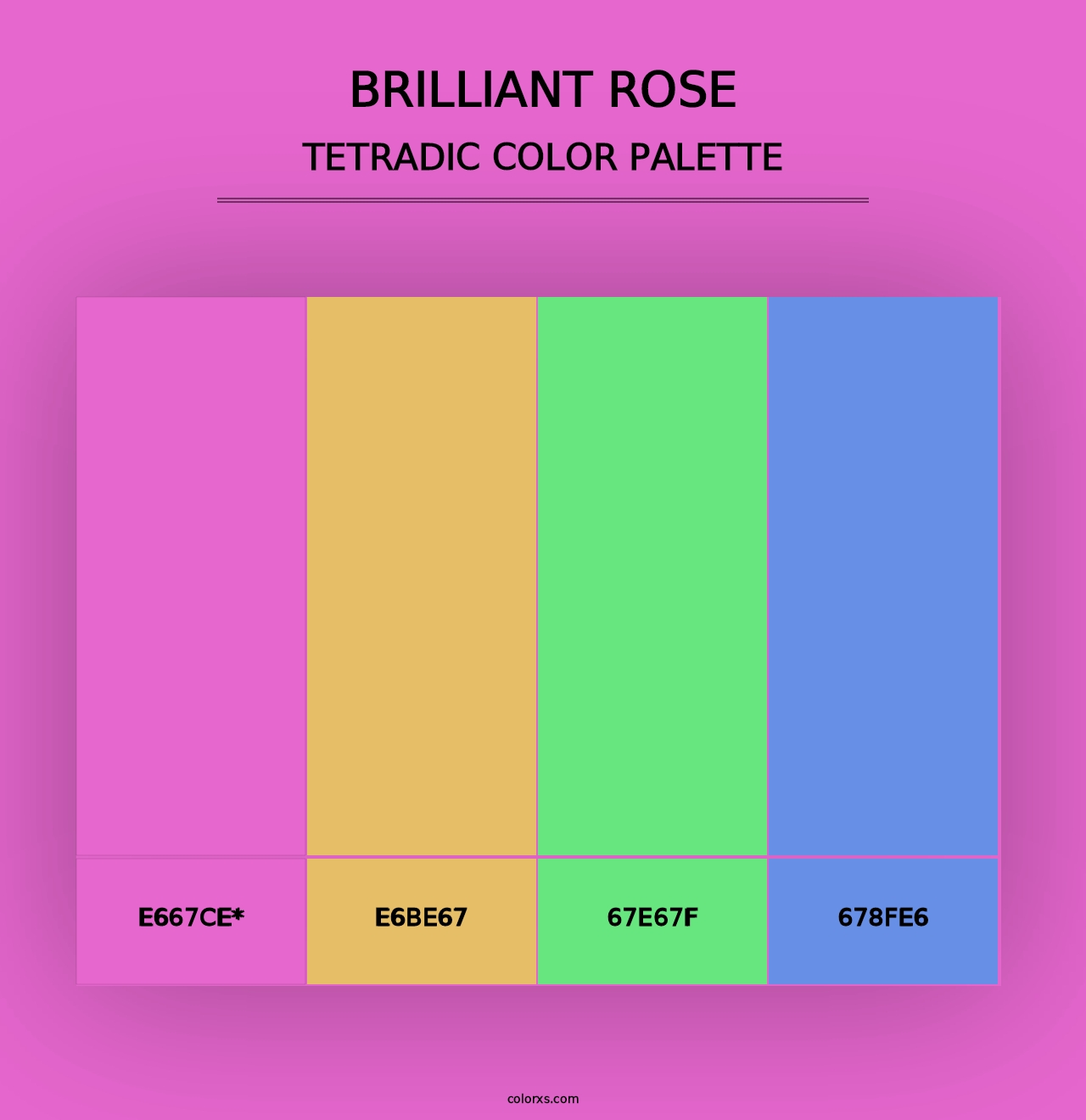 Brilliant Rose - Tetradic Color Palette