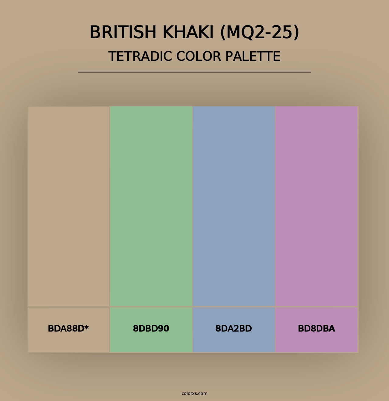 British Khaki (MQ2-25) - Tetradic Color Palette