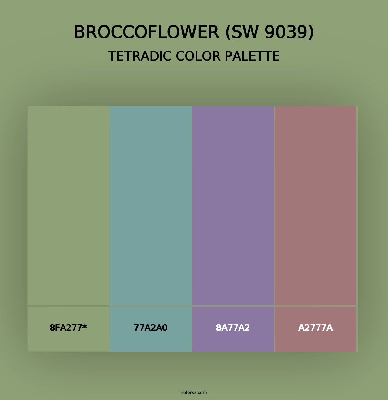 Broccoflower (SW 9039) - Tetradic Color Palette