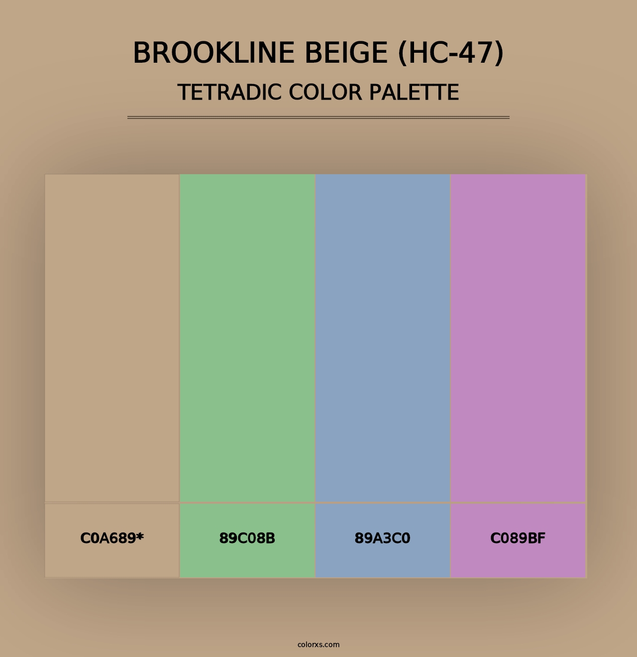 Brookline Beige (HC-47) - Tetradic Color Palette