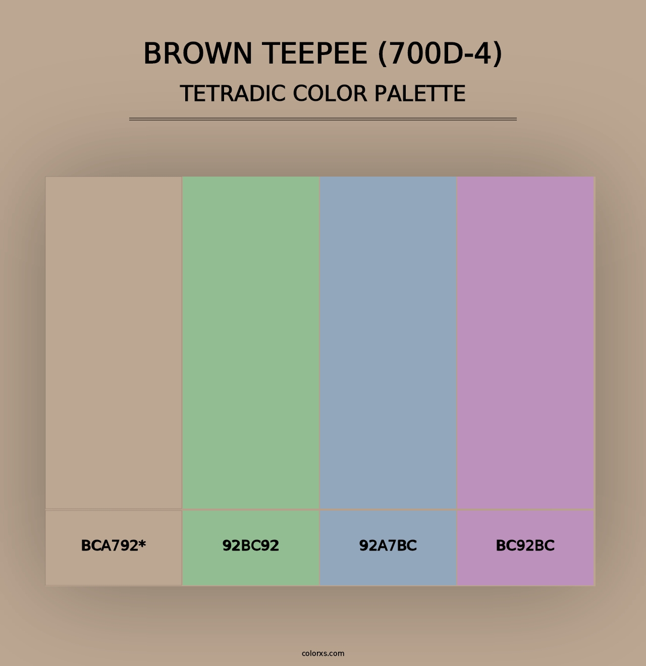 Brown Teepee (700D-4) - Tetradic Color Palette