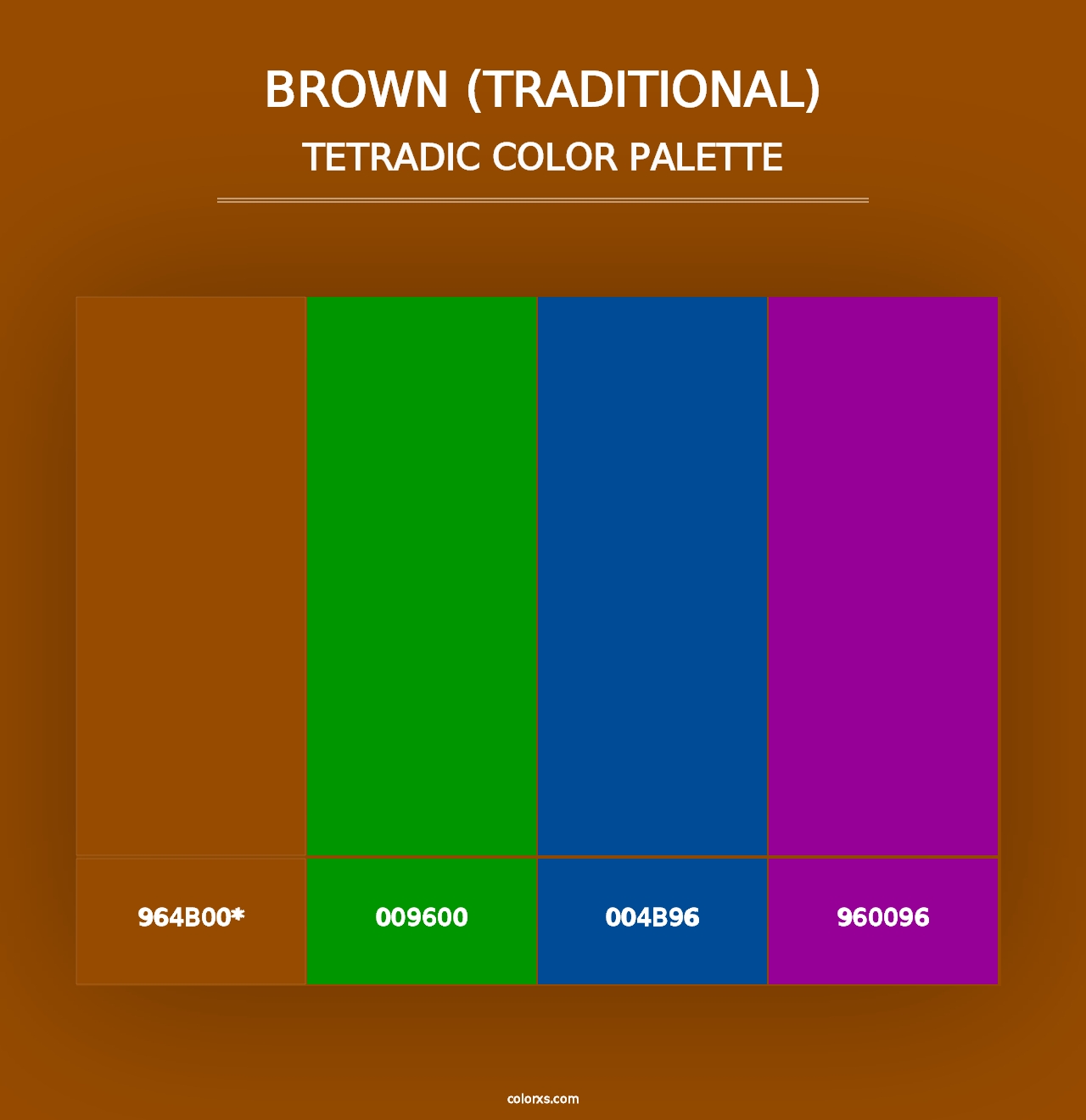 Brown (Traditional) - Tetradic Color Palette