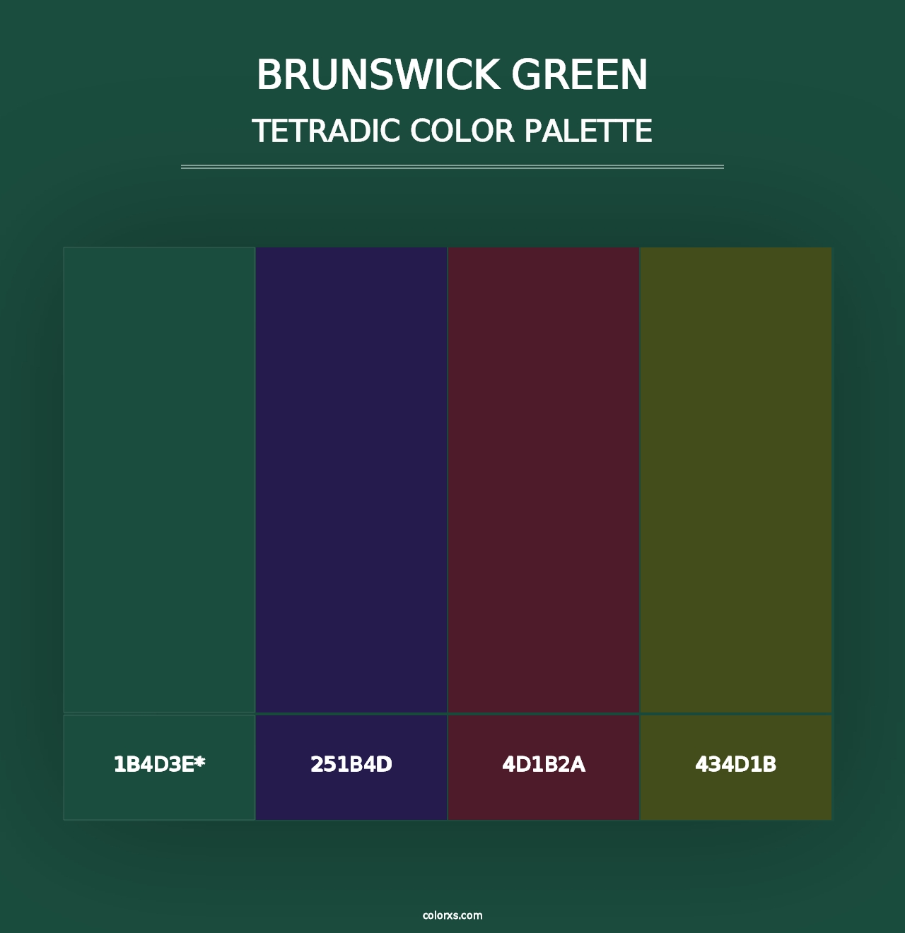 Brunswick Green - Tetradic Color Palette